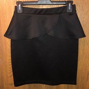 Black peplum skirt